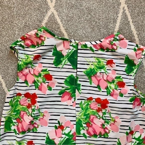 Merona White & Pink Watercolor Tulip and Striped Sleeveless Blouse - Picture 2 of 4